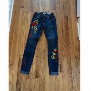 patterned jeans